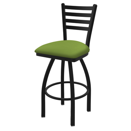 HOLLAND BAR STOOL CO 36" Swivel Bar Stool, Black Wrinkle, Canter Kiwi Green Seat 41036BW009